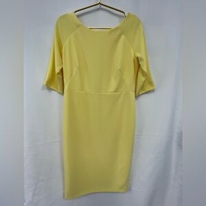 Yellow Calvin Klein, dress three-quarter sleeves/size 10